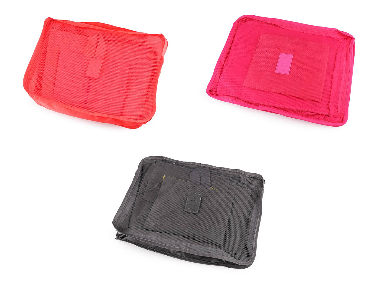 Set de 7 organizatoare pentru valiza de voiaj - Roșu coral (1 Set)