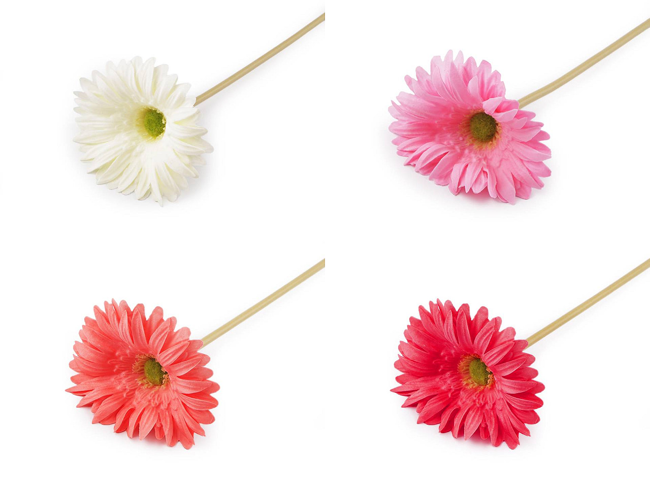 Gerbera artificială lungă - Crem deschis (1 Bucată)