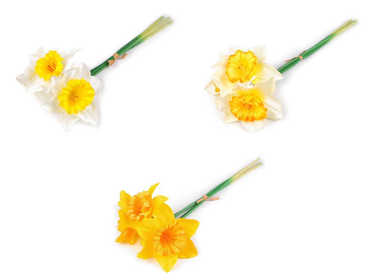 Buchet narcise artificiale de 3 buc - Galben pal (1 Buchet)