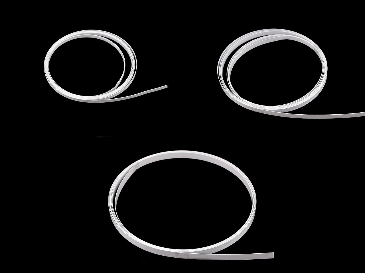 Balene metalice plate latimea 6; 8; 12 mm metraj - Alb (1 Metru)