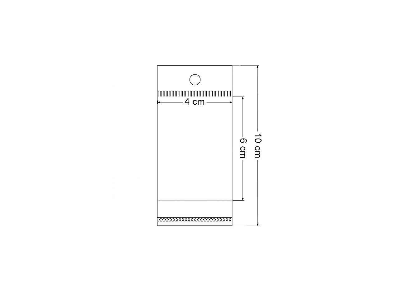 Punga cu clapeta adeziva si agatatoare 4x6 cm - Alb (100 Bucăți)