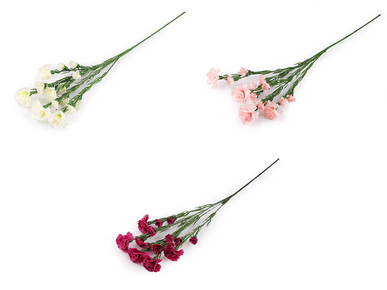 Buchet artificial de garoafe mini - Roz deschis (5 Bucăți)