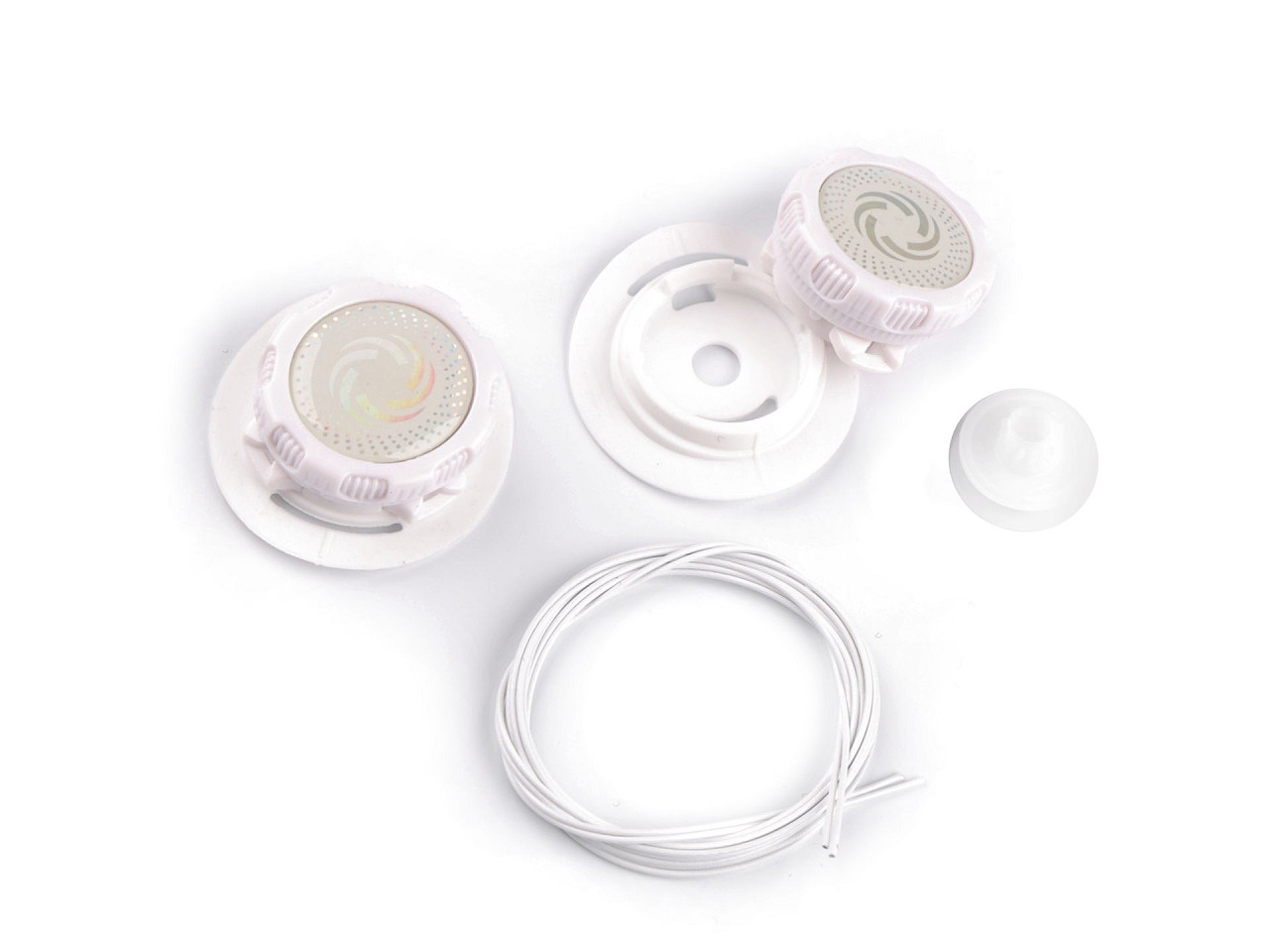 Șireturi  cu autostrangere, închidere prin răsucire - Alb (1 Pereche)