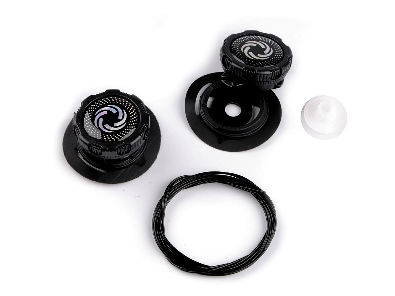 Șireturi  cu autostrangere, închidere prin răsucire - Alb (1 Pereche)