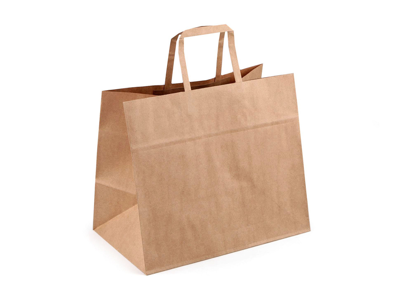 Sacosa de hartie cu fund lat 32x27 cm - Maro natural (25 Bucăți)