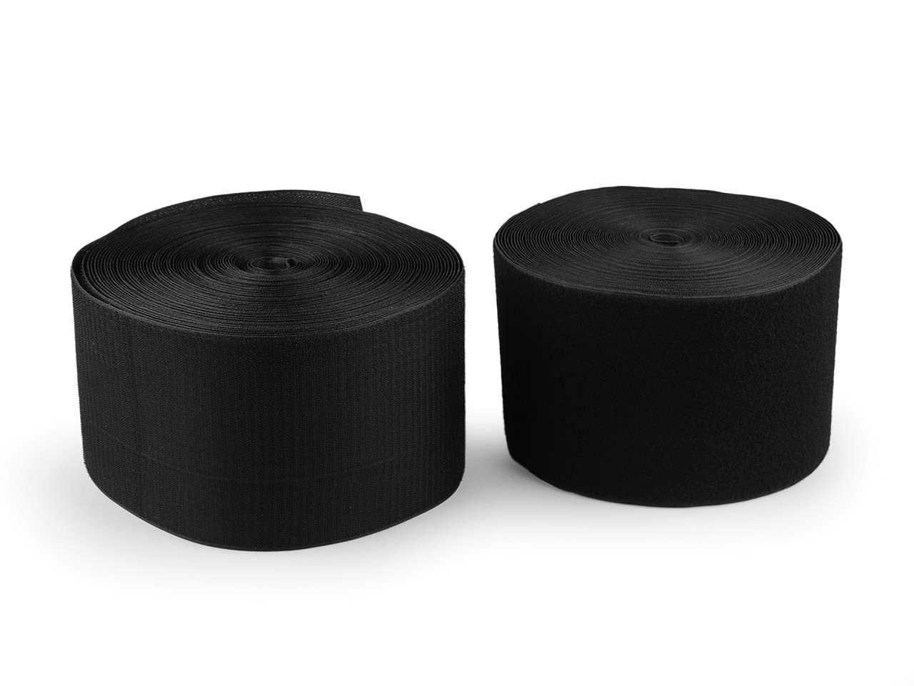 Velcro arici + pluș lățime 15 mm pes - Negru (1 Metru)