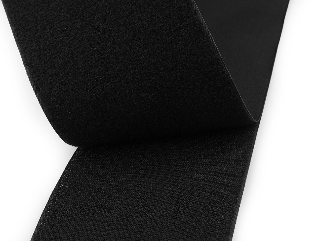Velcro arici + pluș lățime 15 mm pes - Negru (1 Metru)