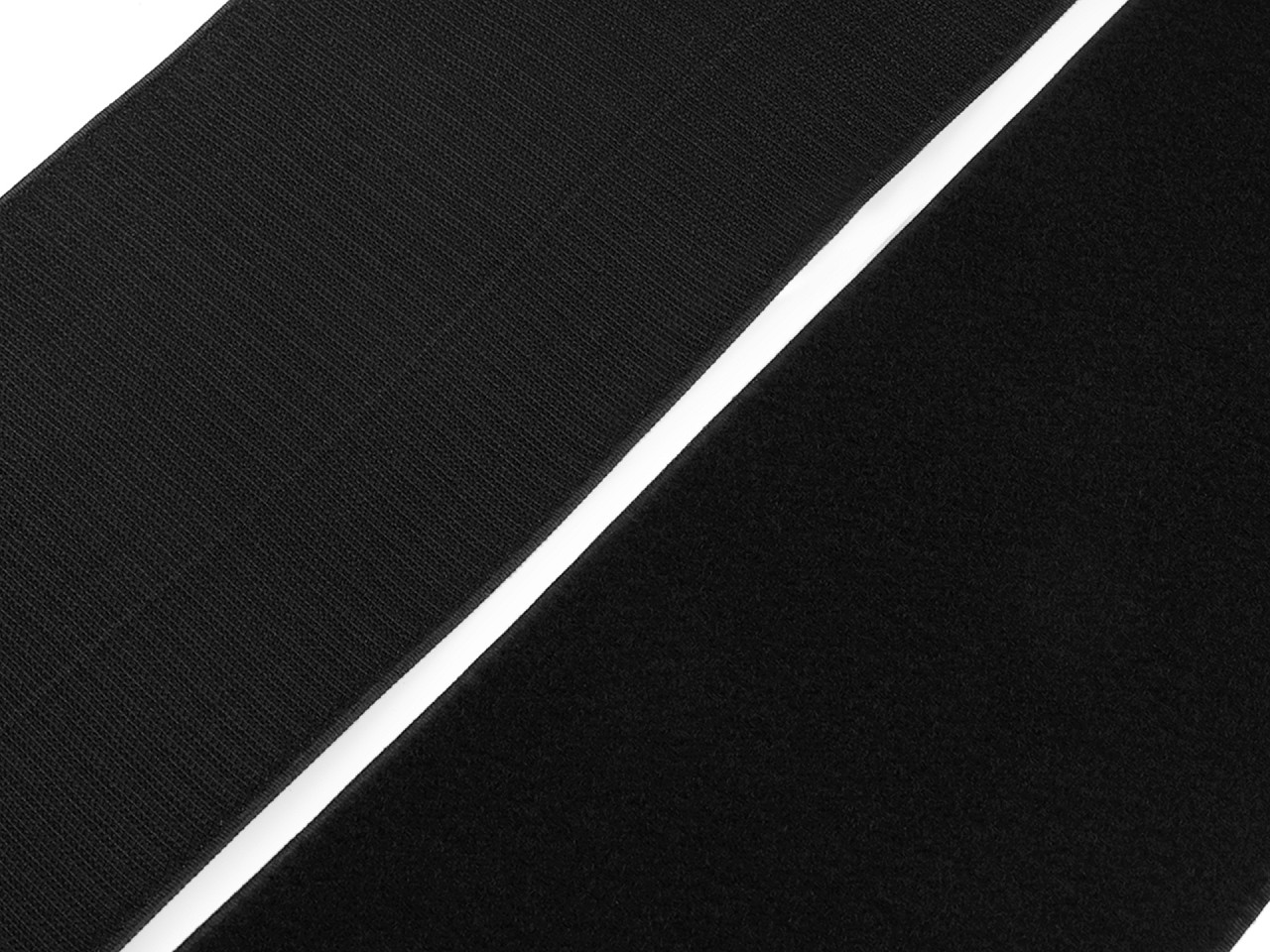 Velcro arici + pluș lățime 15 mm pes - Negru (1 Metru)