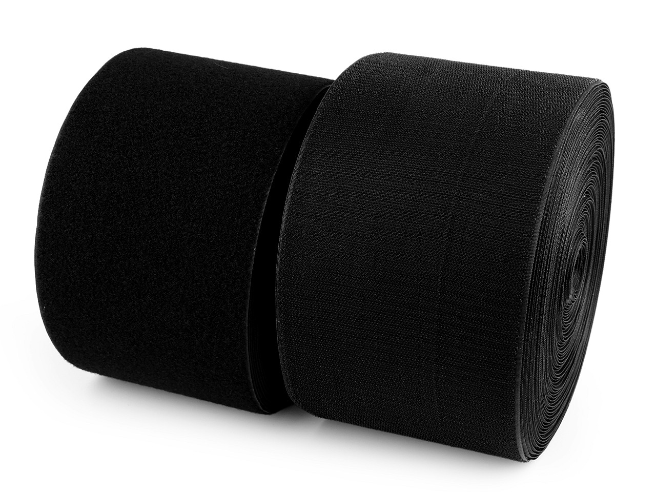 Velcro arici + pluș lățime 15 mm pes - Negru (1 Metru)
