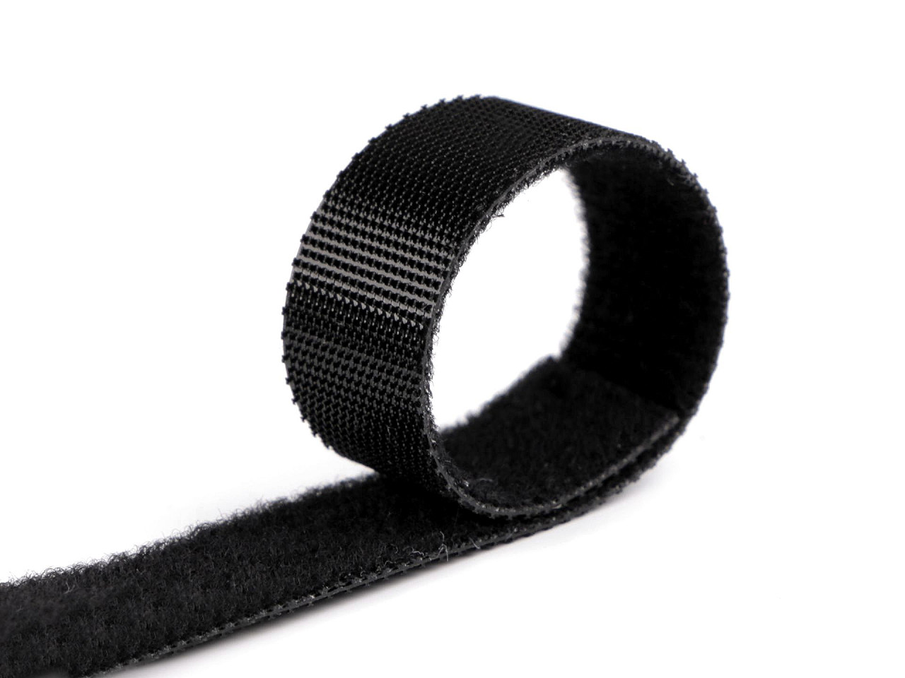 Velcro cu două fețe profil mic, lățime15 mm - Alb (1 Metru)