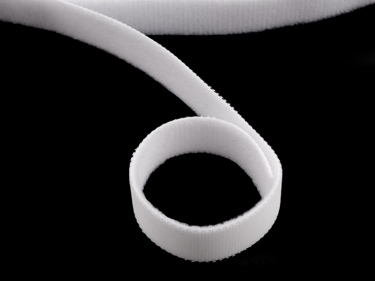 Velcro cu două fețe profil mic, lățime15 mm - Alb (1 Metru)