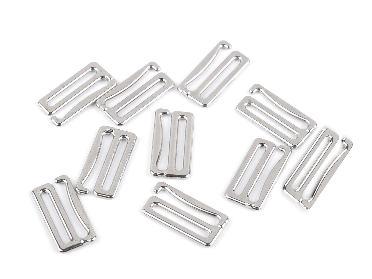 Închizătoare pentru costum de baie și lenjerie intimă, lățime 28 mm - Nichel (10 Bucăți)