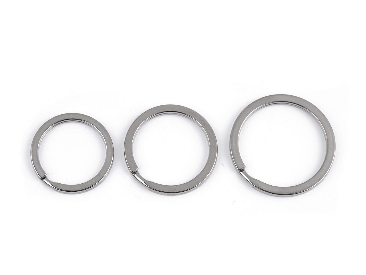 Inel pentru chei din oțel chirurgical ø25; 28; 32 mm plat - Nichel (50 Bucăți)