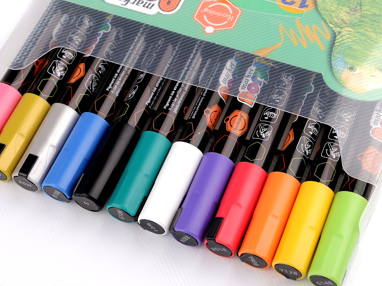 Set de 12 markere acrilice creative, 4 mm - Mix (1 Set)