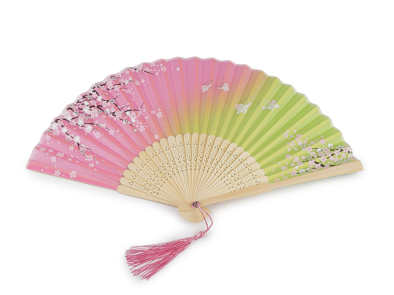 Evantai textil cu detalii metalice - Roșu (1 Bucată)