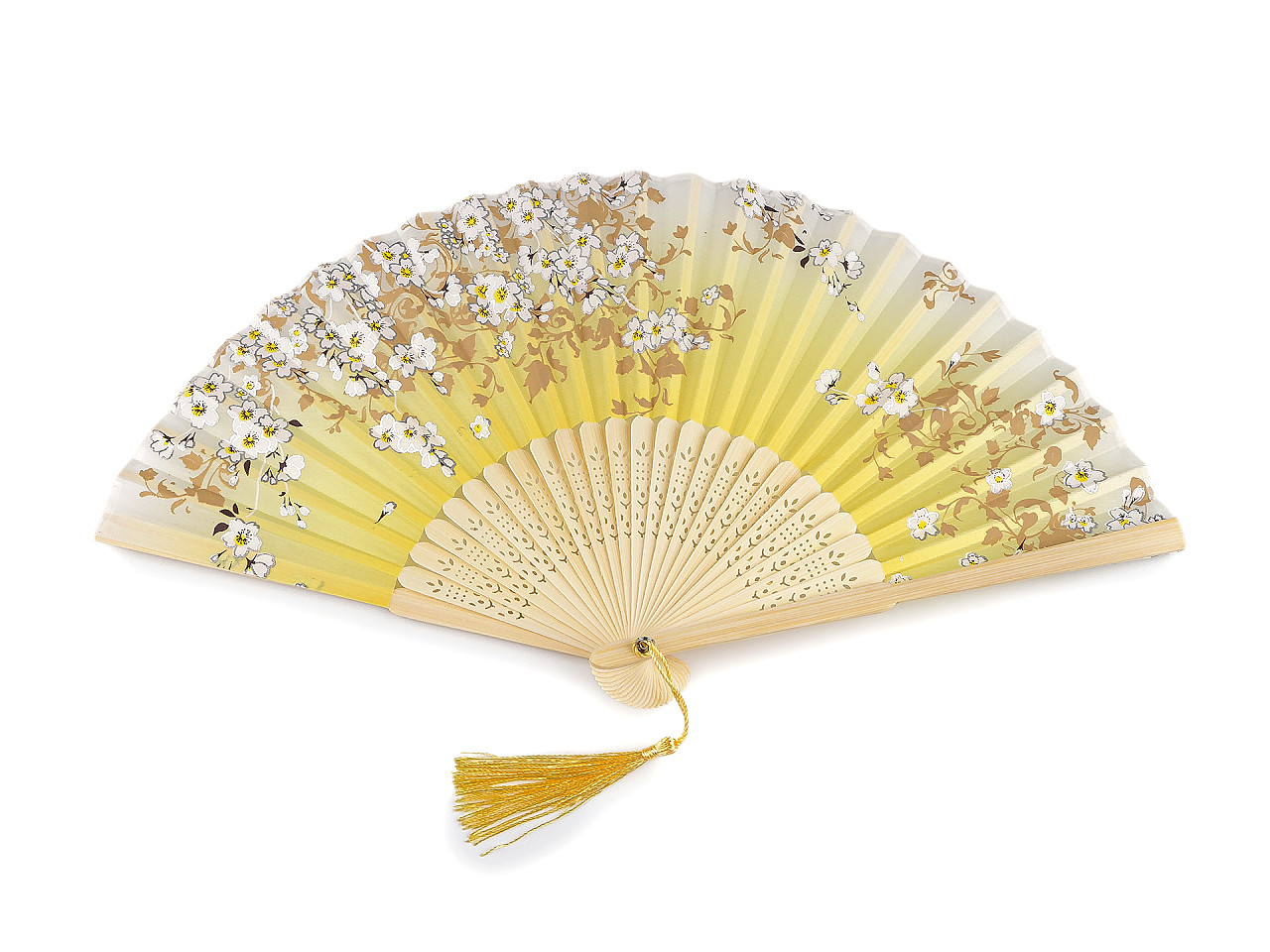 Evantai textil cu detalii metalice - Roșu (1 Bucată)