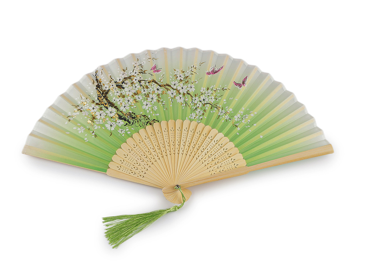 Evantai textil cu detalii metalice - Roșu (1 Bucată)