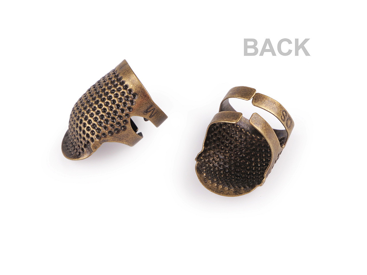 Degetar metalic, dimensiune reglabilă - Alamă antică (10 Bucăți)