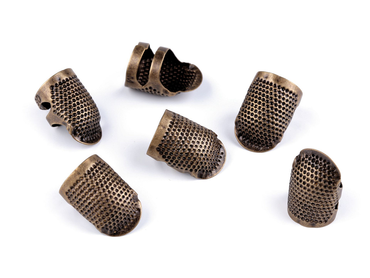 Degetar metalic, dimensiune reglabilă - Alamă antică (10 Bucăți)