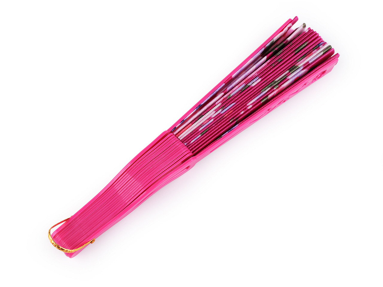 Evantai din material textil flori - Albastru cobalt (1 Bucată)