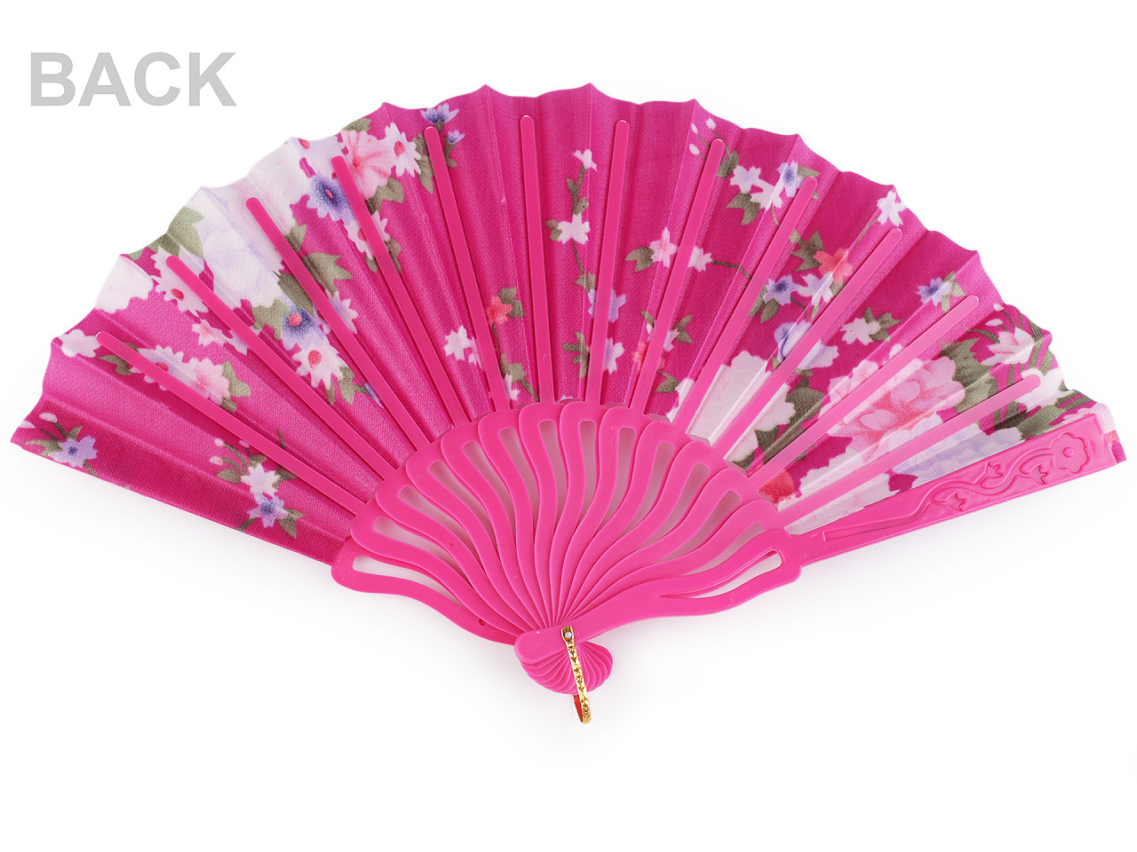 Evantai din material textil flori - Albastru cobalt (1 Bucată)