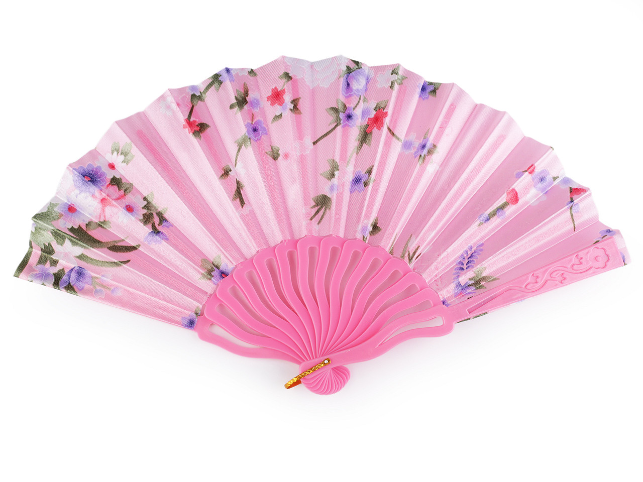 Evantai din material textil flori - Albastru cobalt (1 Bucată)