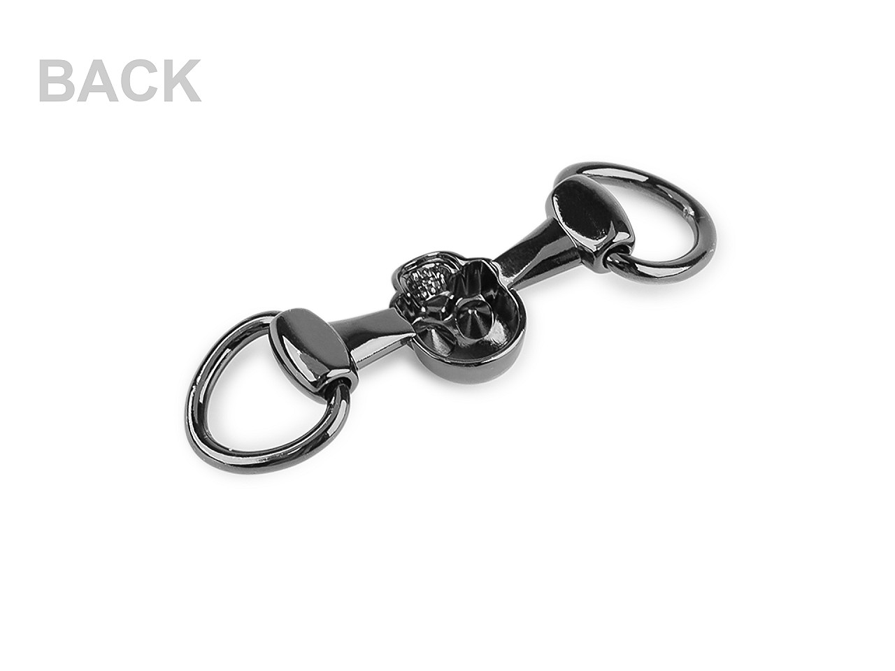 Cataramă metalică / craniu decorativ pentru motocicliști 22x76 mm - Nichel periat (1 Bucată)