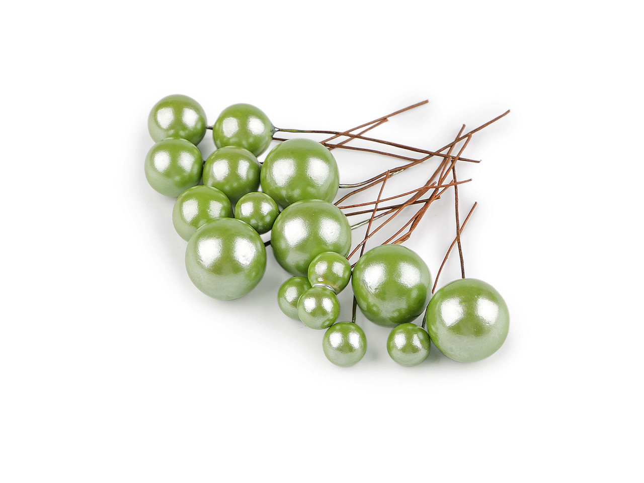 Fructe de pădure pe sârmă - mix de dimensiuni - Argintiu (1 Sac)