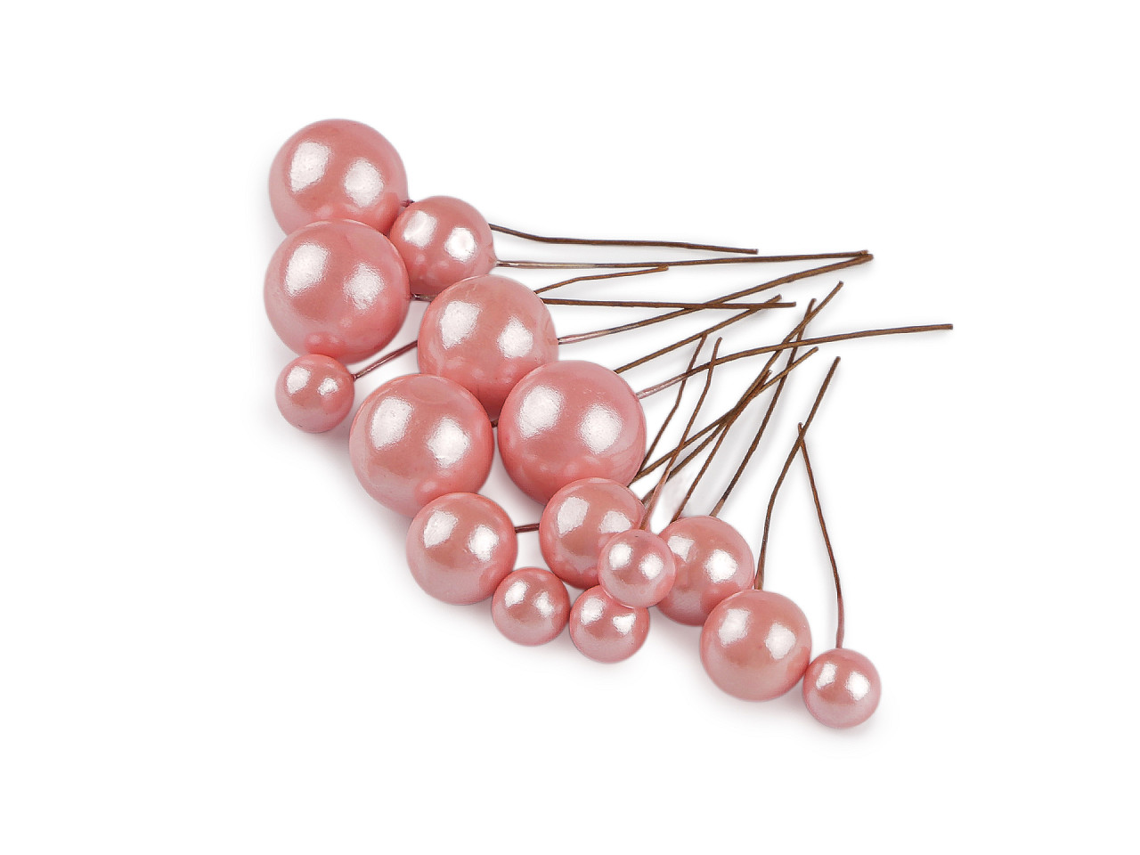 Fructe de pădure pe sârmă - mix de dimensiuni - Argintiu (1 Sac)