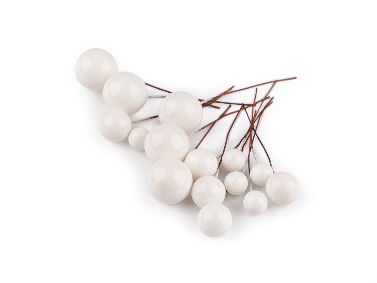 Fructe de pădure pe sârmă - mix de dimensiuni - Argintiu (1 Sac)