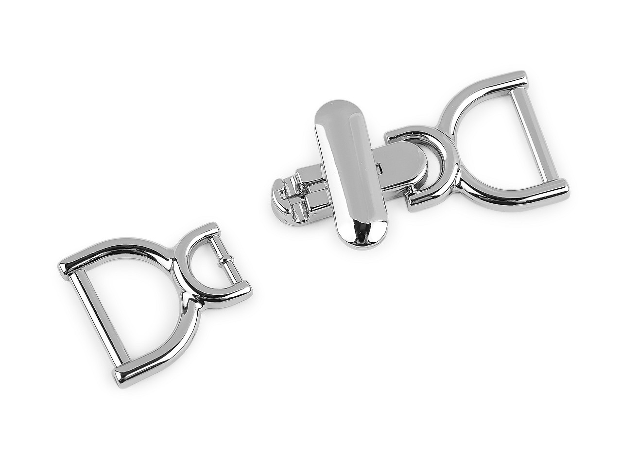 Închizătoare decorativă, lățime buclă 18 mm - Nichel (15 Perechi)