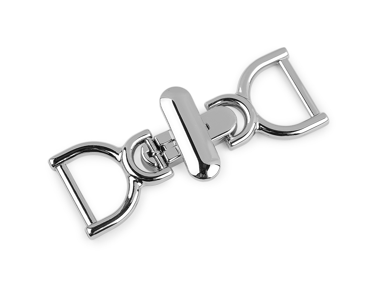 Închizătoare decorativă, lățime buclă 18 mm - Nichel (15 Perechi)