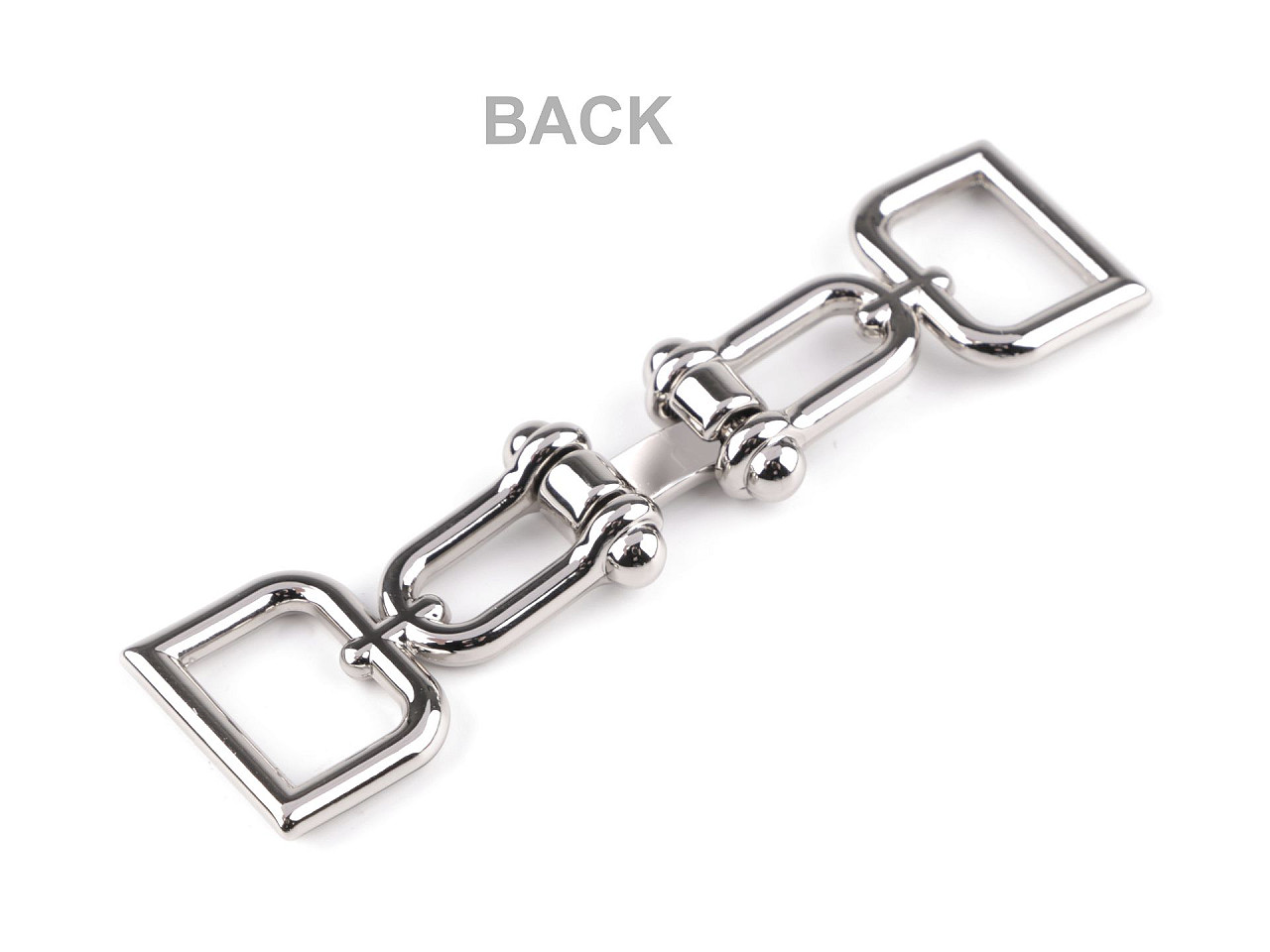 Închizătoare decorativă, lățime buclă 15 mm - Nichel (1 Pereche)