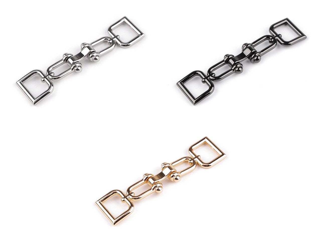 Închizătoare decorativă, lățime buclă 15 mm - Nichel (1 Pereche)