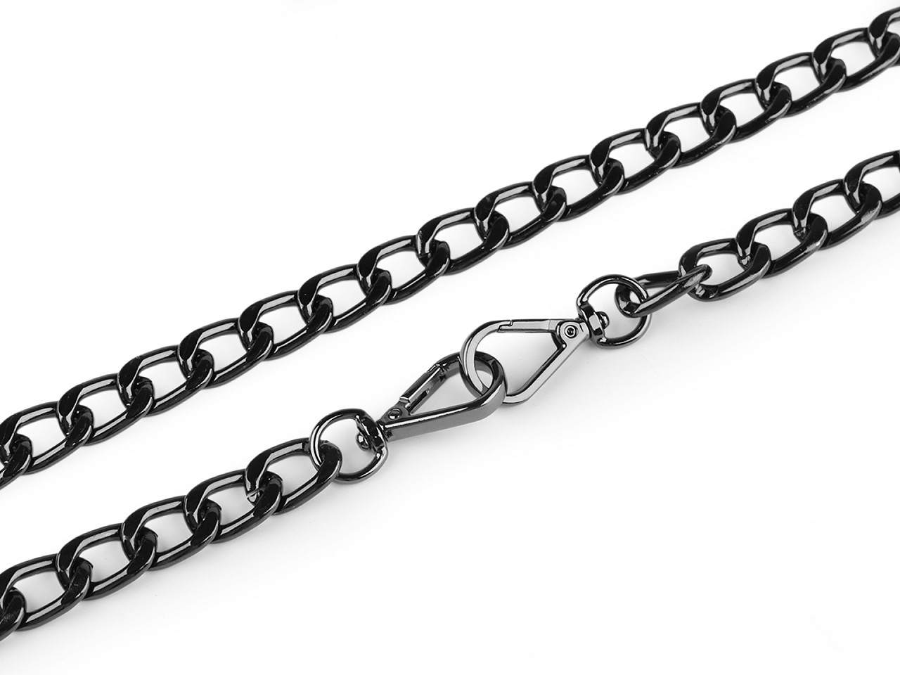 Lanț pentru geanți cu carabină, lungime 125 cm - Nichel negru (1 Bucată)