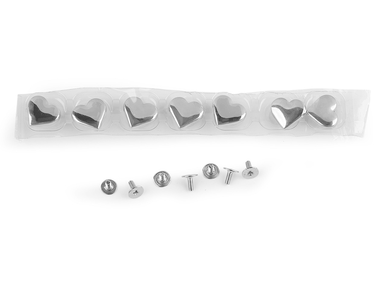 Șurub nit pentru șelărie, inimă 15x14 mm - Nichel (100 Perechi)