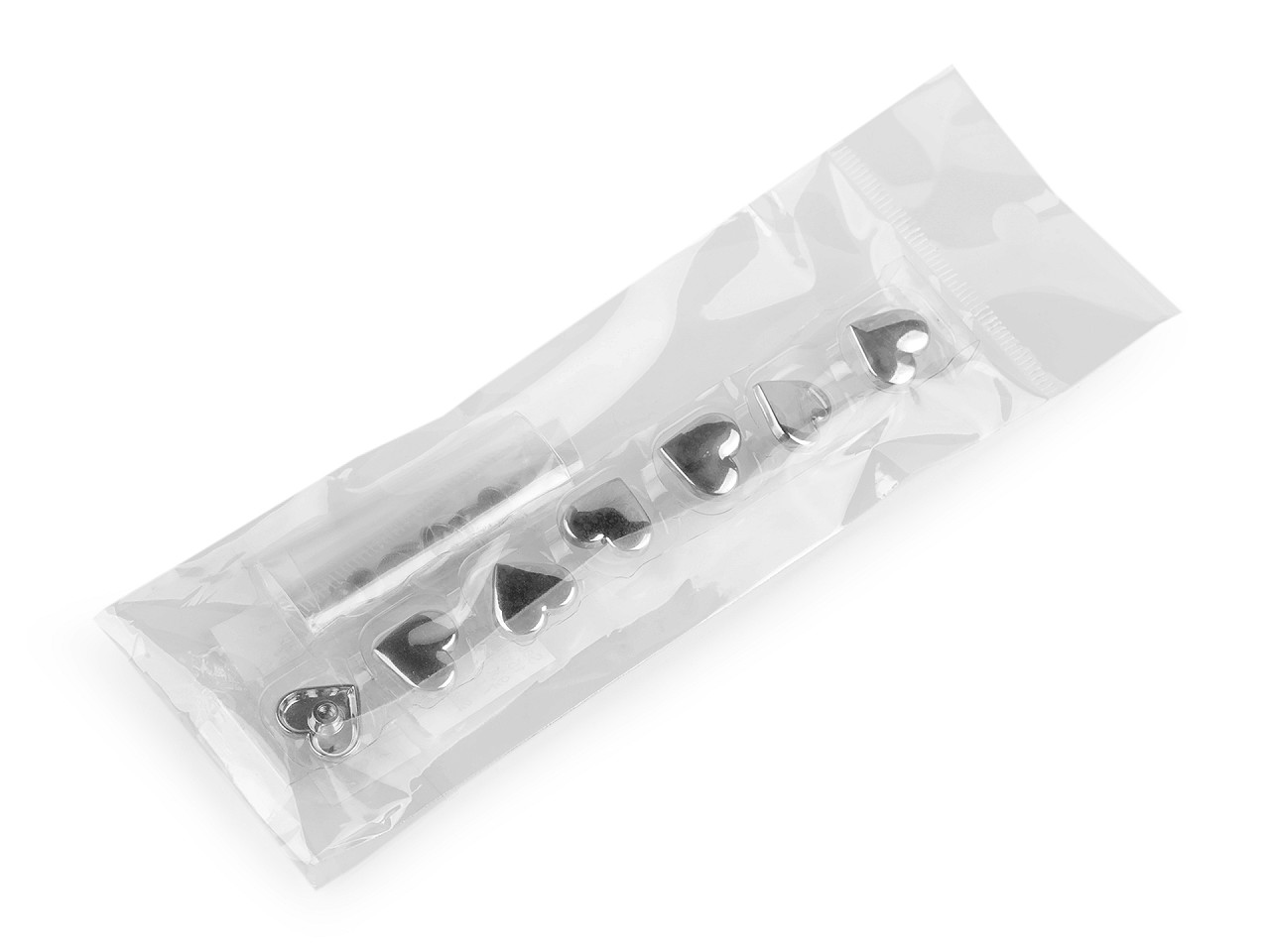 Șurub nit pentru șelărie, inimă 15x14 mm - Nichel (100 Perechi)