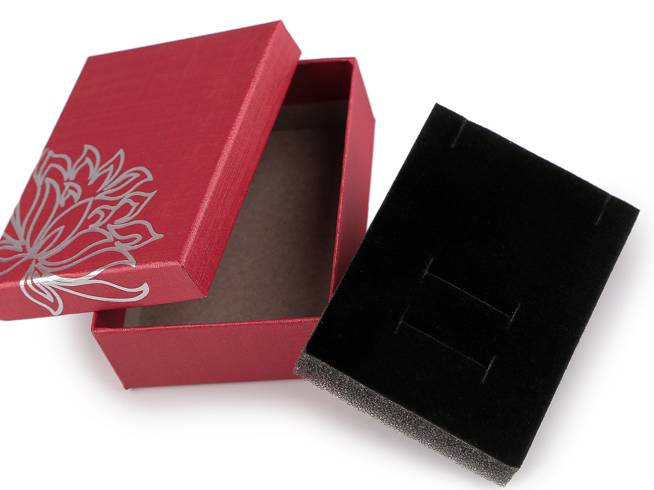 Cutie de bijuterii 6,5x9 cm - Roșu deschis (12 Bucăți)