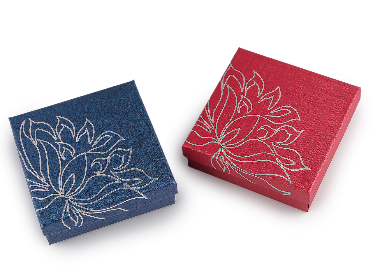 Cutie de bijuterii 9x9 cm - Albastru delta (12 Bucăți)